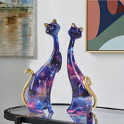 Decorazione unica per gatti - Immagine di gatto in hars per gatti appassionati - Decorazione perfetta per casa e ufficio (Graffiti) (blu e viola)