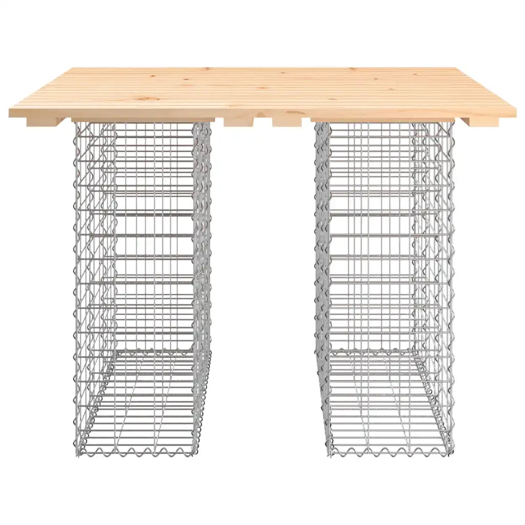 Tavolo da giardino in gabbione design 100x102x72 cm in legno massello di pino 834371