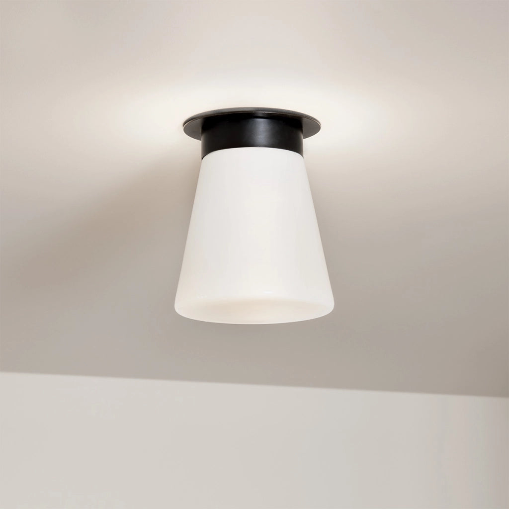 Plafoniera minimal nera vetro opale E27 40W Kichler