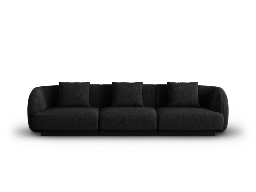 Cosmopolitan Design - Divano "Tulum" 3 posti in ciniglia nero 