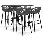 Set da Bar 5 pz Nero e Grigio 3057377