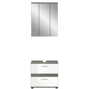 Set di mobili da bagno WILLIAM – Grigio scuro e bianco – 60x191x34 cm