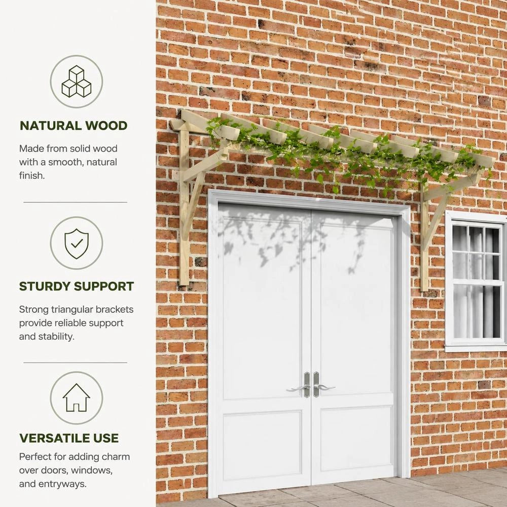 Door Canopy 200x100x100 Cm Solid Pine Wood