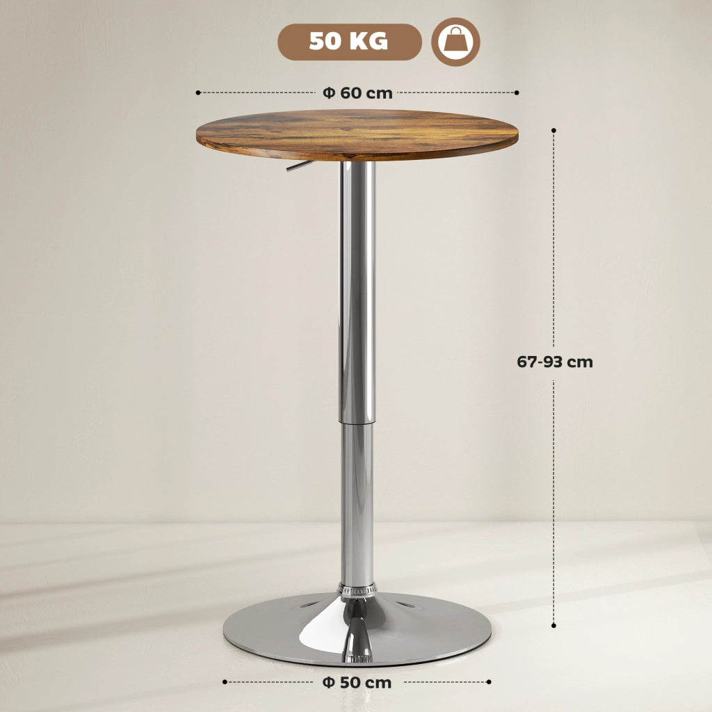 Tavolo bar regolabile 67-93 cm ¨C Xylo ¨C Piano girevole 360¡ã marrone