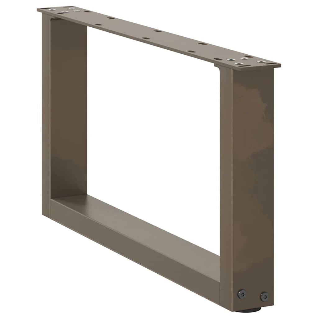 Set di 2 gambe robuste per tavolino da caffè a forma di U 70 x 30 cm con piedini regolabili stile moderno acciaio naturale 02_0057387