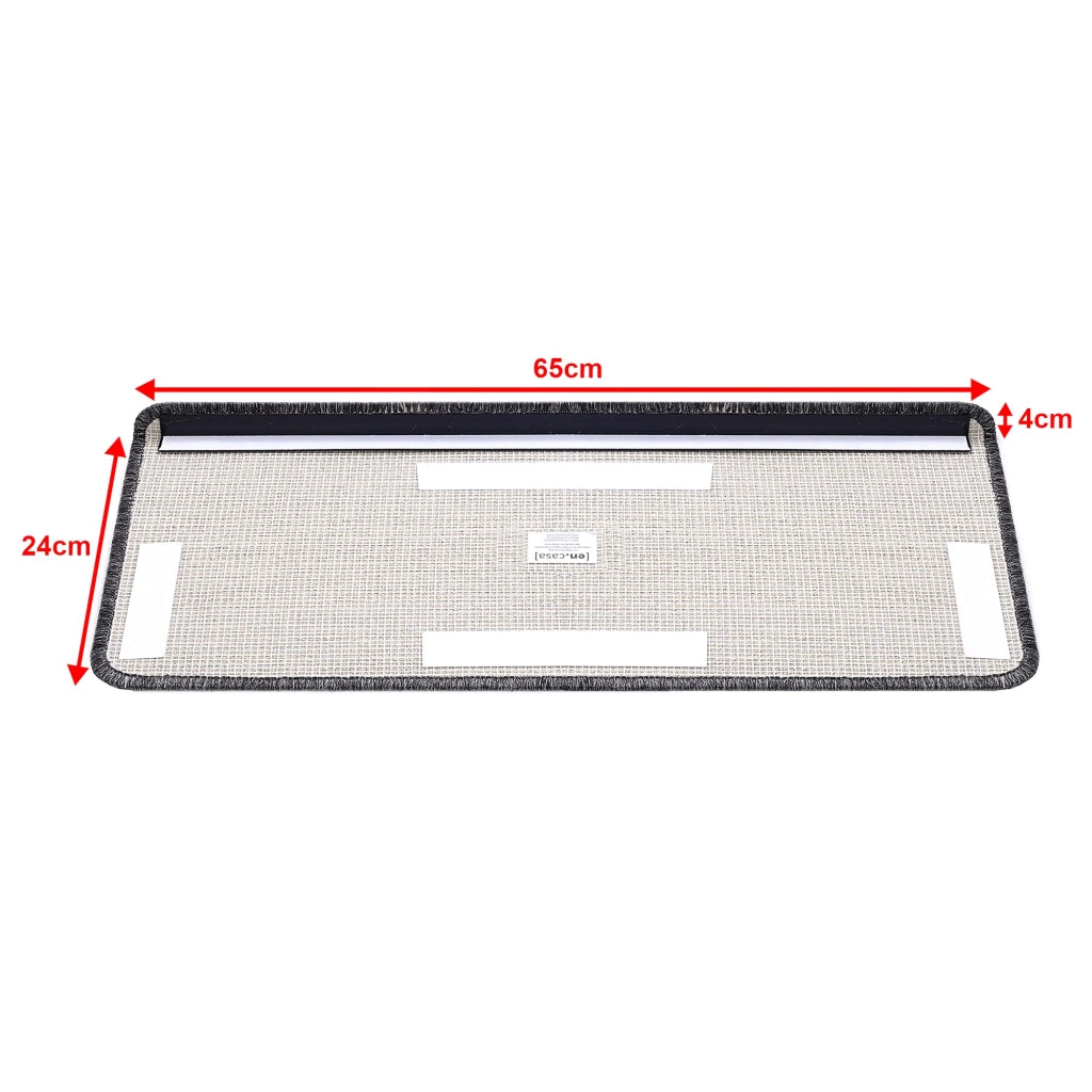 Set di 15 gradini rettangolari antiscivolo 65 x 24 cm con bordo grigio scuro 03_0007609