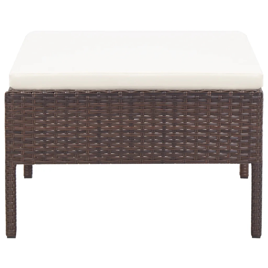 Set Divani da Giardino 3 pz con Cuscini in Polyrattan Marrone cod mxl 34867