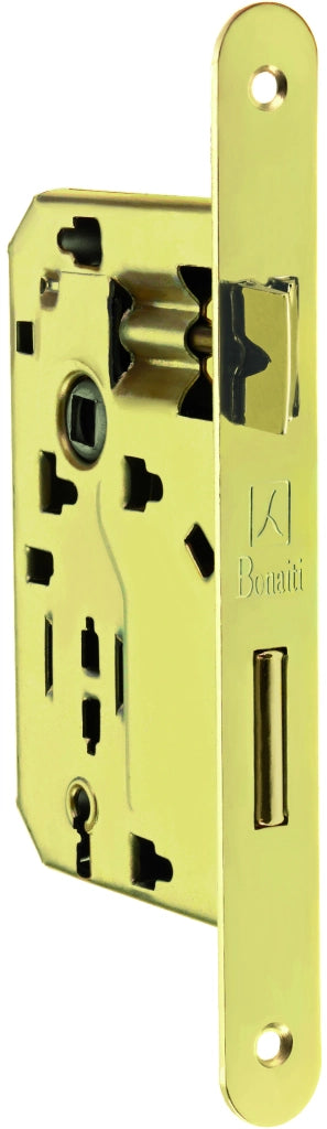 Bonaiti SERRATURA LEGNO PATENT INF. B/TONDO Art. 042T - ottonato lucido E.50