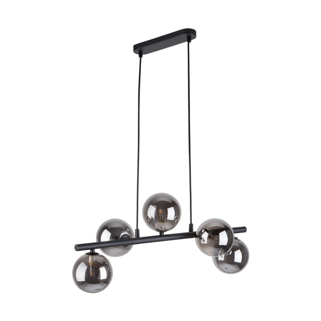 Lampadario Estera TK-Lighting nero 5xG9 vetro metallo