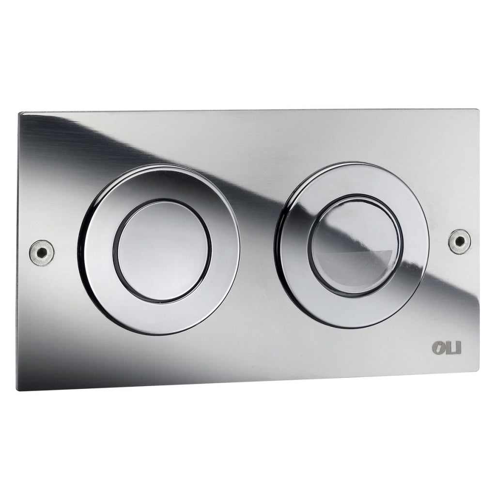 PLACCA DI COMANDO 2 PULSANTI PER CASSETTE PNEU OLI MINI TREND- Cromata- OLIVE- pezzi 1