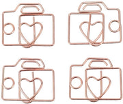 Fiches a forma di obiettivo 80 pezzi - Finestra rosso dorata/dorata - Fiches da cartaceo - Clip da cartaceo decorativo - Contenitore di conservazione