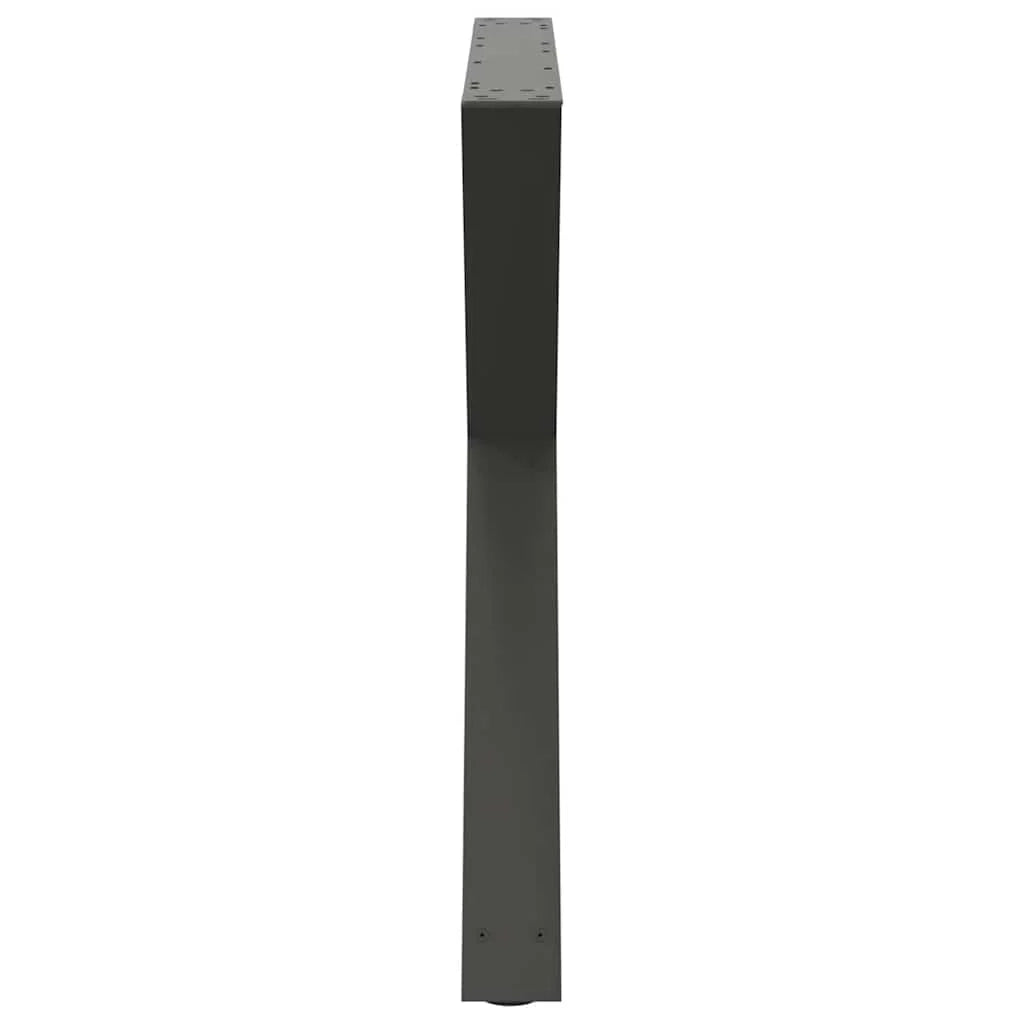 Set di 2 eleganti gambe fisse per tavolo da pranzo 90 x 73 cm con piedini regolabili in acciaio antracite 02_0057019