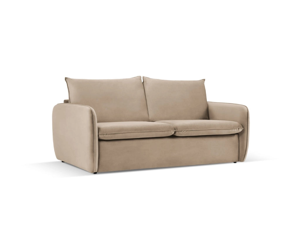 Cosmopolitan Design - Divano convertibile "Vienna" 2 posti in velluto beige 