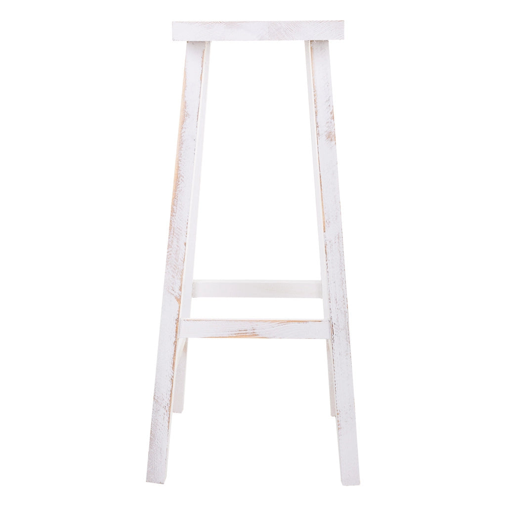 Sgabello in legno bianco 35x25x70h