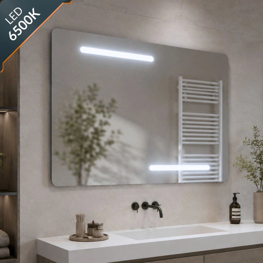 Specchio rettangolare led con interruttore touch elegante e funzionale *** misure 90x70 cm, tonalità dimmerabile 270...