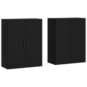 Armadietto a Muro | Mobili a Parete 2 pz Neri 69,5x34x90 cm