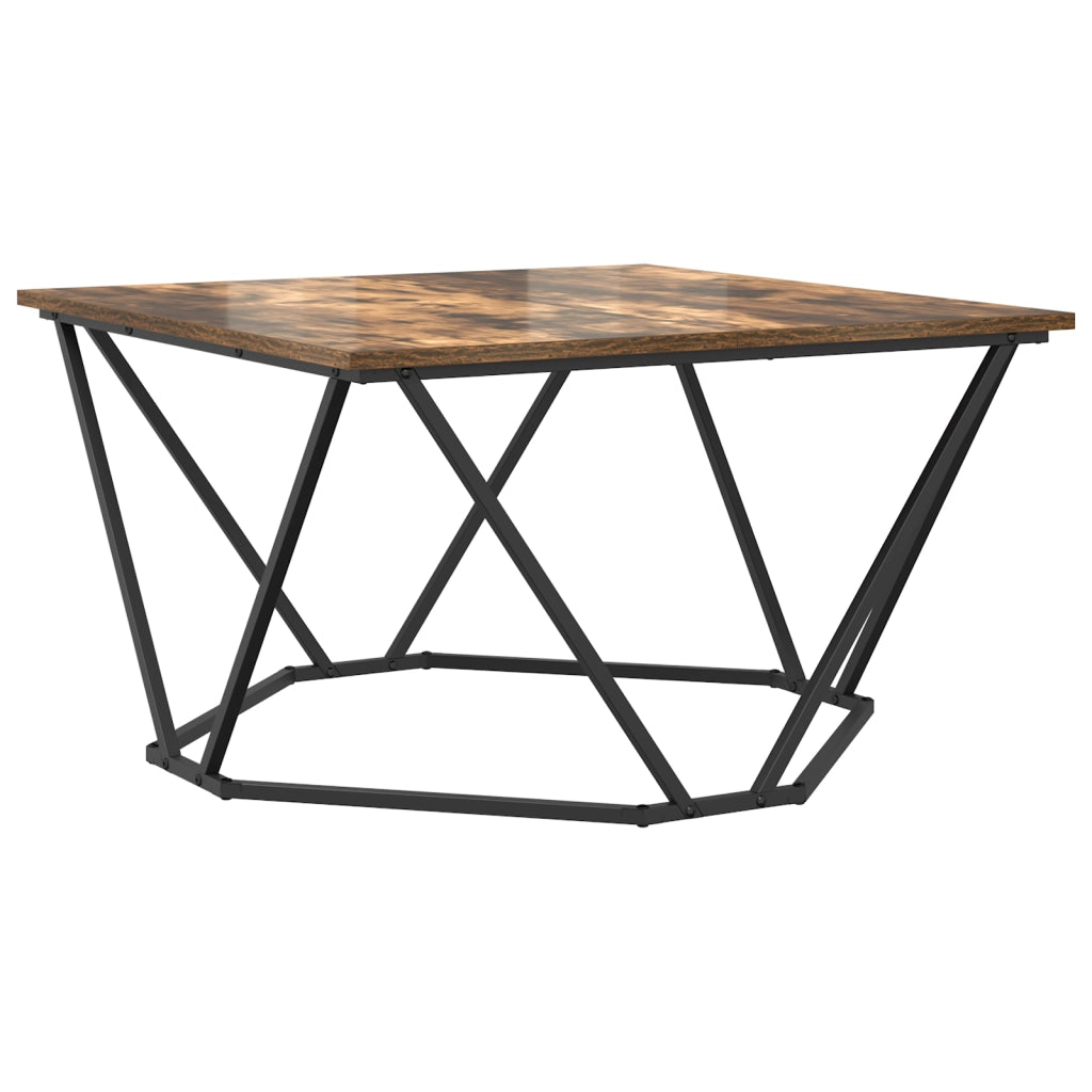 Tavolino da caffÃ¨ in rovere affumicato 80x80x45 cm in legno ingegnerizzato