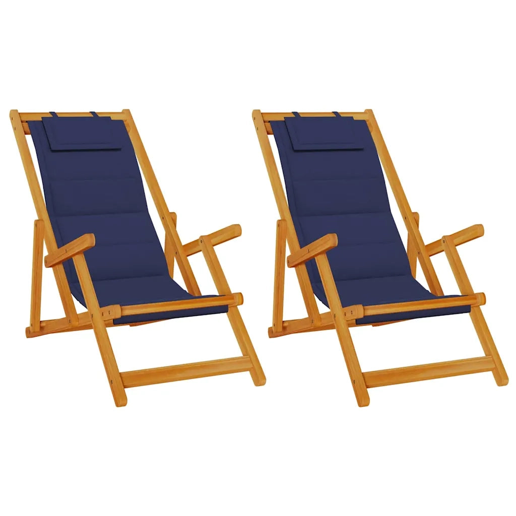 Sedia da spiaggia 2 pz | Sedie da Esterno Marrone Legno di Acacia Massello