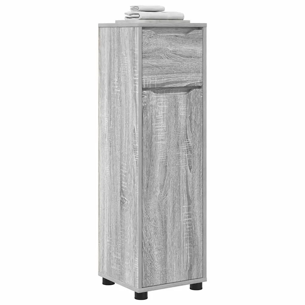 Mobile da Bagno | Armadio da bagno con cassetto Grigio Sonoma 30,5 x 30 x 101 cm