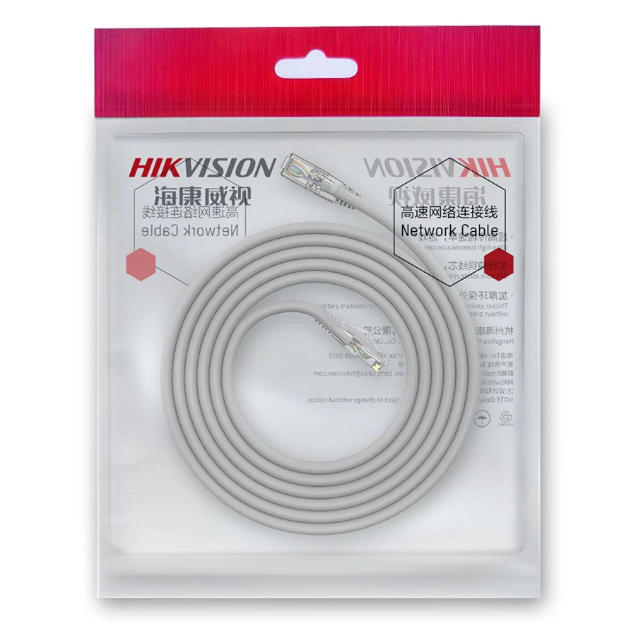 HIKVISION DS-1NP6ADL0-GR-3MT - CAVO LAN U/UTP  WITH 50U GOLD PLATED RJ45 PLUG - 3M - GREY