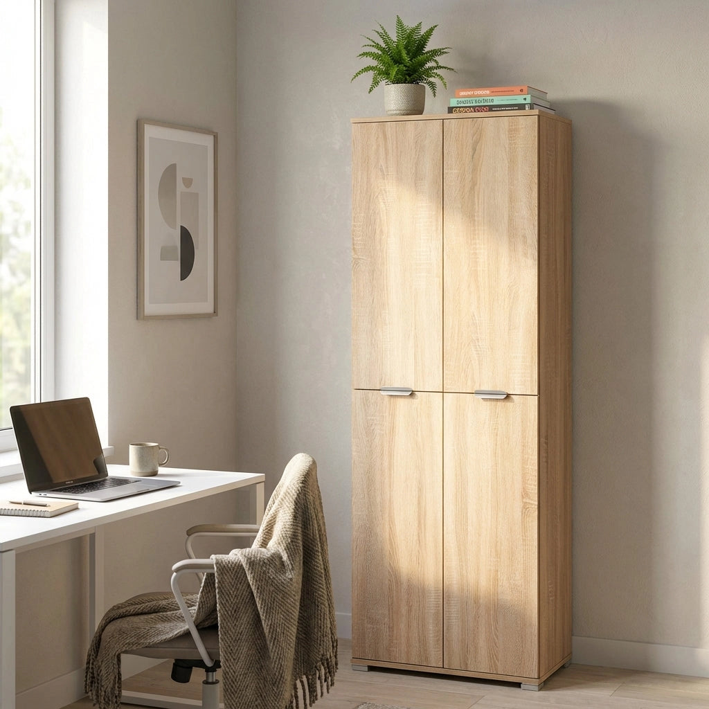 Armadio 4 ante in Legno Composito cm 60x38x174 - FLIP