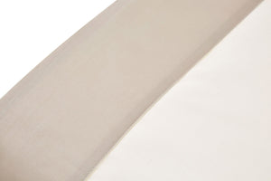 Set Lenzuola 1 Piazza e Mezzo Sopra Sotto e Federe Bordi in Raso Garrini Eveline Avorio/Sabbia