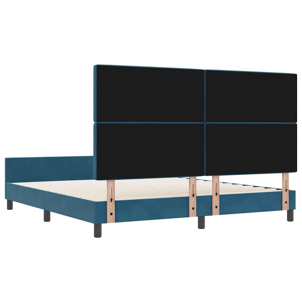 Letto a molle con testiera Blu Scuro 180 x 200 cm Velluto 3344895