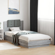 Giroletto con Testiera-Struttura Letto con testiera Grigio Sonoma 90x200cm Legno Multistrato 694178