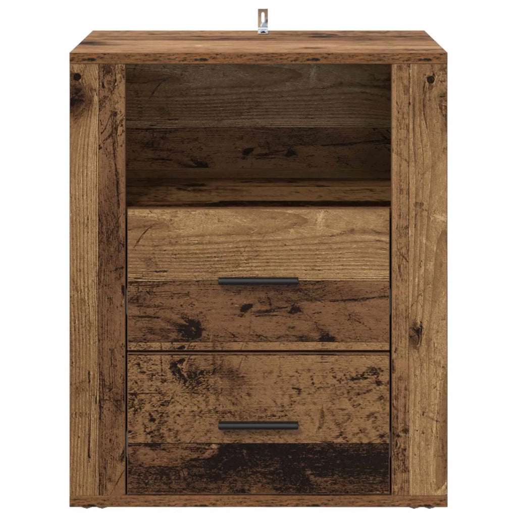 Comodino | Armadio da Notte | Mobiletto da notte con cassetto Legno vecchio 35 x 50 x 60 cm