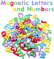 Lettere Magnetiche 108 Pezzi - Lettere Grande e Piccole - Numeri - Giocattoli Educativi - Giocattoli Sensoriali - Materiale EVA Multicolore