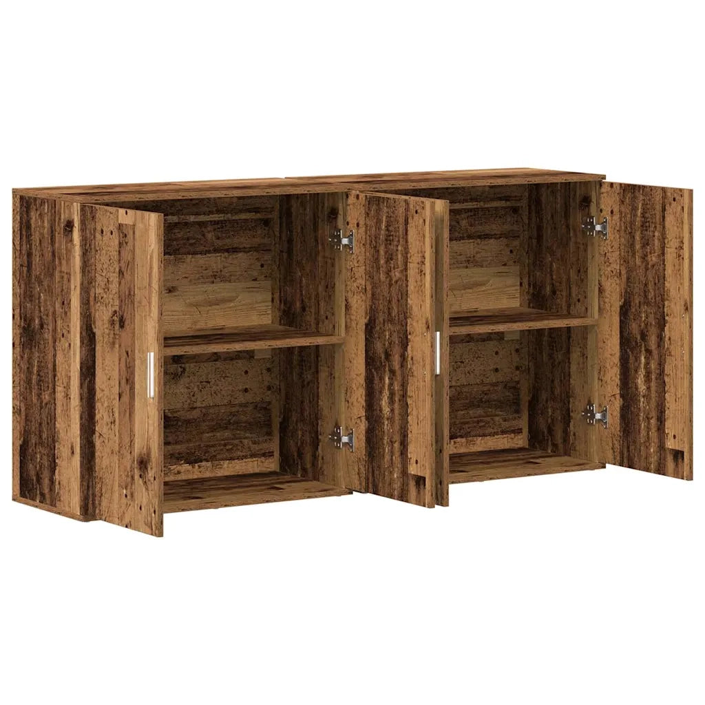 Credenza 2 pz-Set di 2 Buffet-Armadio da cucina Legno vecchio 79 x 38 x 80 cm Legno multistrato