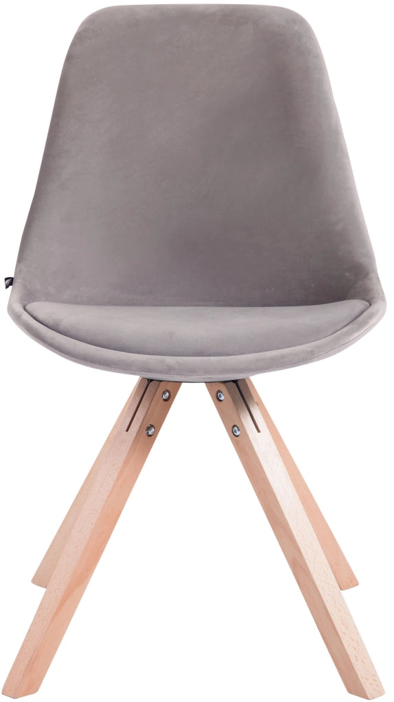 Sedia Toulouse in velluto gambe quadrate grigio,natura