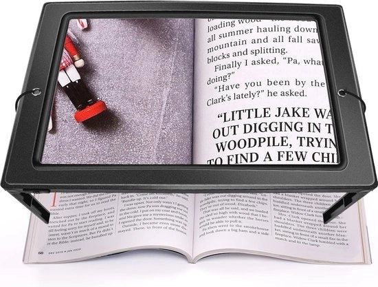 Verglassio con Illuminazione LED - 5x Lente di Ampliamento per Leggere e Hobby - Portatile e Ripiegabile
