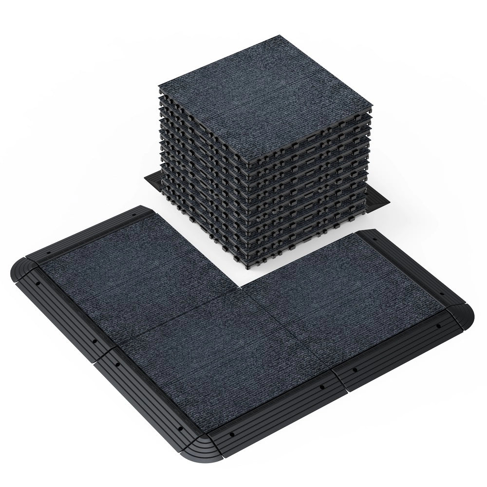 Piastrelle da Balcone Modulari Interlocking ¨C MINIMAL ¨C 30x30cm, Set 36 pcs, Polipropilene, Grigio