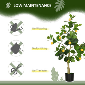 Set 2 Piante Artificiali di Limone e Arancia H120 cm con Vaso Verde