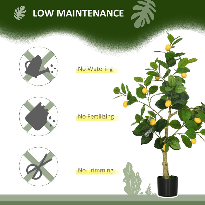 Set 2 Piante Artificiali di Limone e Arancia H120 cm con Vaso Verde