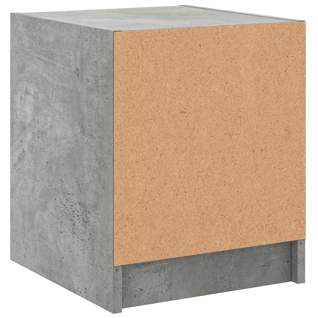 vidaXL Comodini con Ante in Vetro 2pz Grigio Cemento 35x37x42 cm
