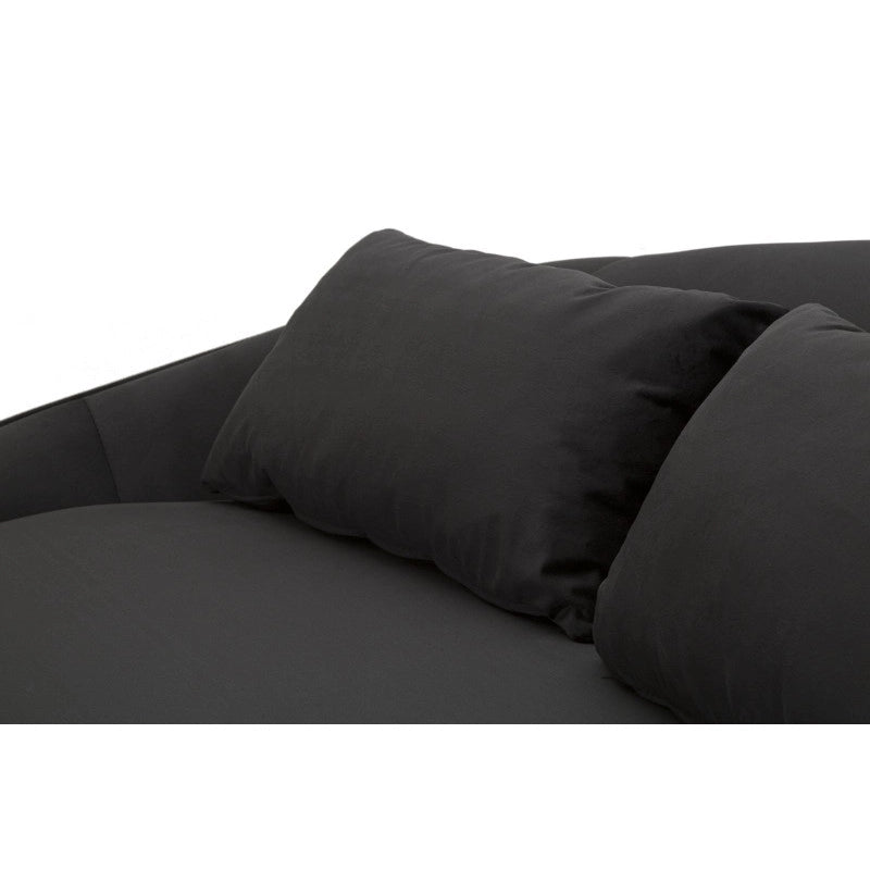 Divano 3 Posti Oslo Con Cuscini Nero cm 185x84x68