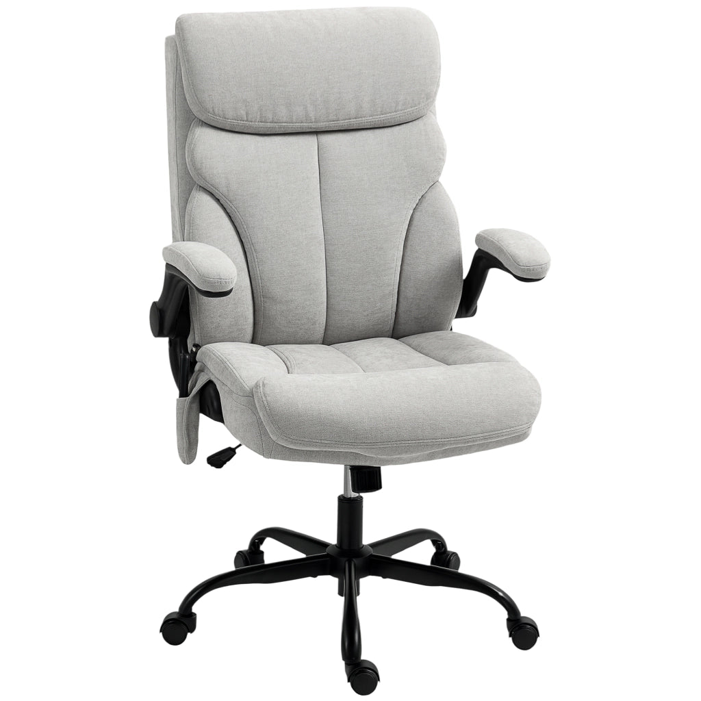 Sedia da Ufficio Imbottita con Braccioli Regolabile in Altezza ¨C Zephmum ¨C Grigio 66x67x113-121 cm