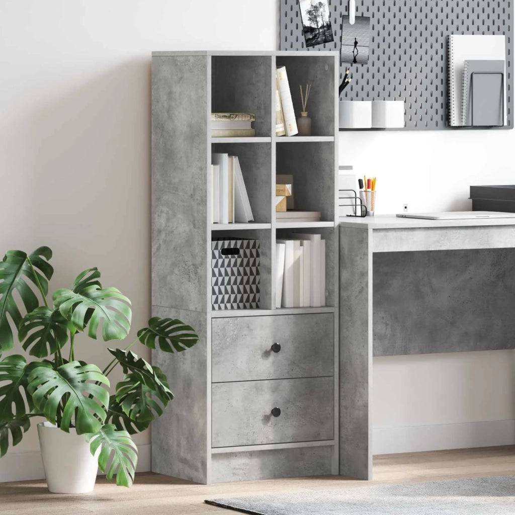 Credenza con cassetto Grigio cemento 45,5 x 34 x 127 cm 869365