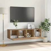 Set mobile TV 2 pz-Set di 2 Credenza per TV Marrone 60 x 30 x 30 cm Legno multistrato