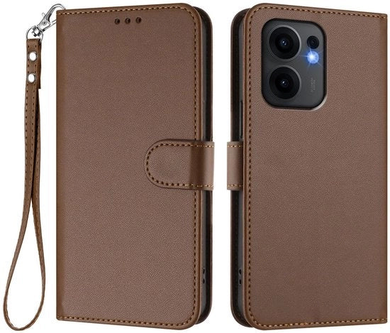 Custodia in Pelle di Cuoio Luxe - Copritelefono con Portafoglio - Assorbimento degli Impatti - Protezione 360° - Tasche per Carte - Marrone - Copritelefono