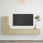 Set di Mobili Porta TV 3 pz Rovere Sonoma in Legno Multistrato 3078990