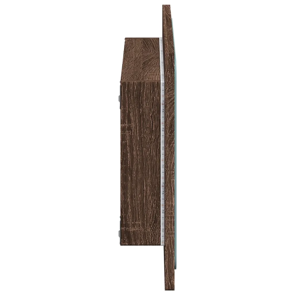 Specchio da Bagno LED-Specchio decorativo con LED Rovere Marrone 60x8,5x38 cm in Truciolato