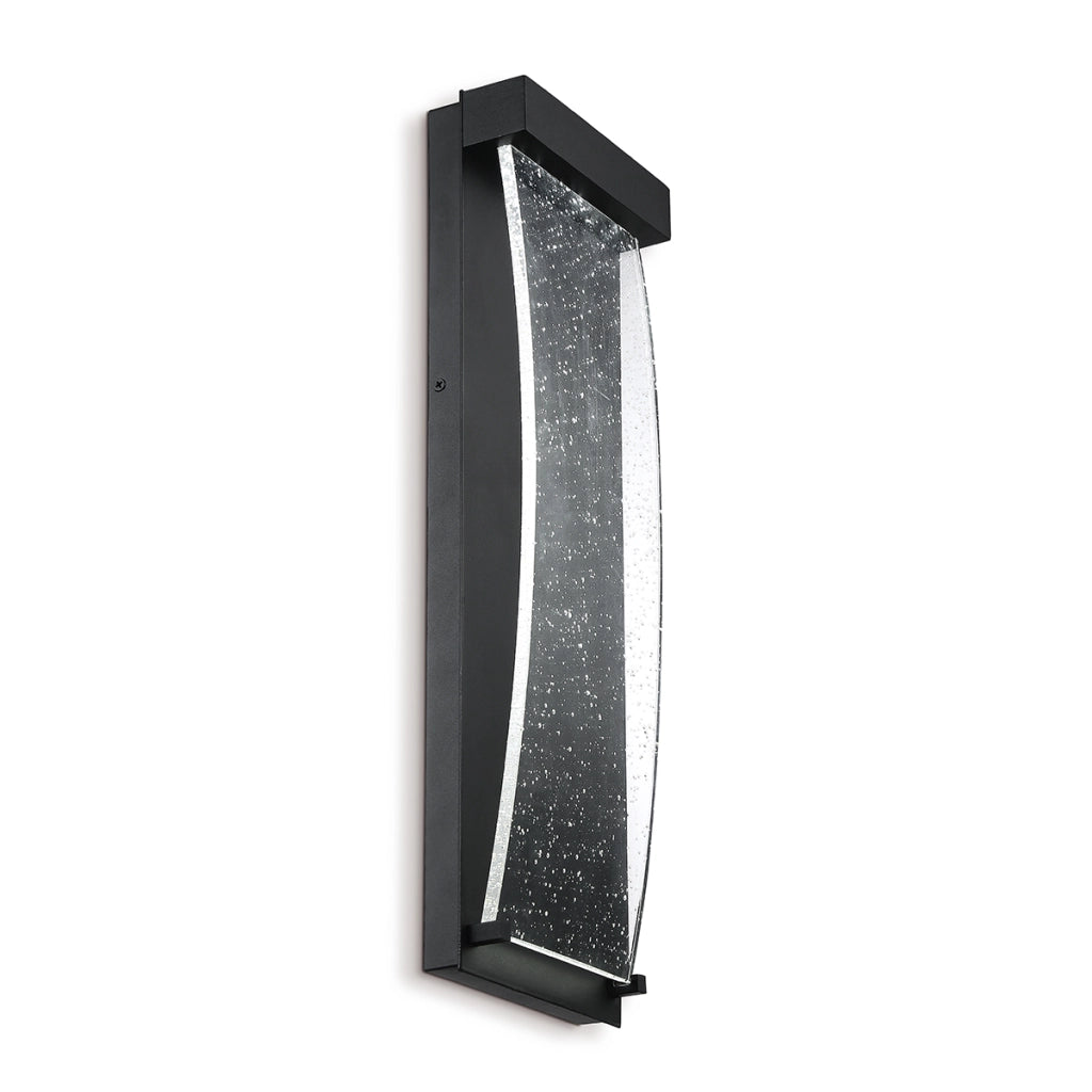 Applique esterna Kabo nera vetro granulato LED 6W IP44 Quintiesse