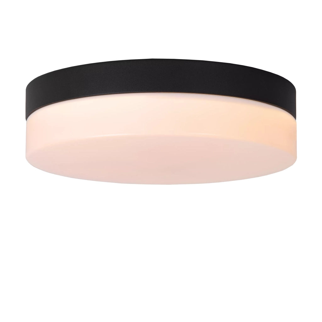 Plafoniera bagno LED Lucide Biskit tonda 23cm 12W nera