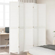 Divisorio Ambienti 5Pannelli Bianco Legno Massello di Paulownia