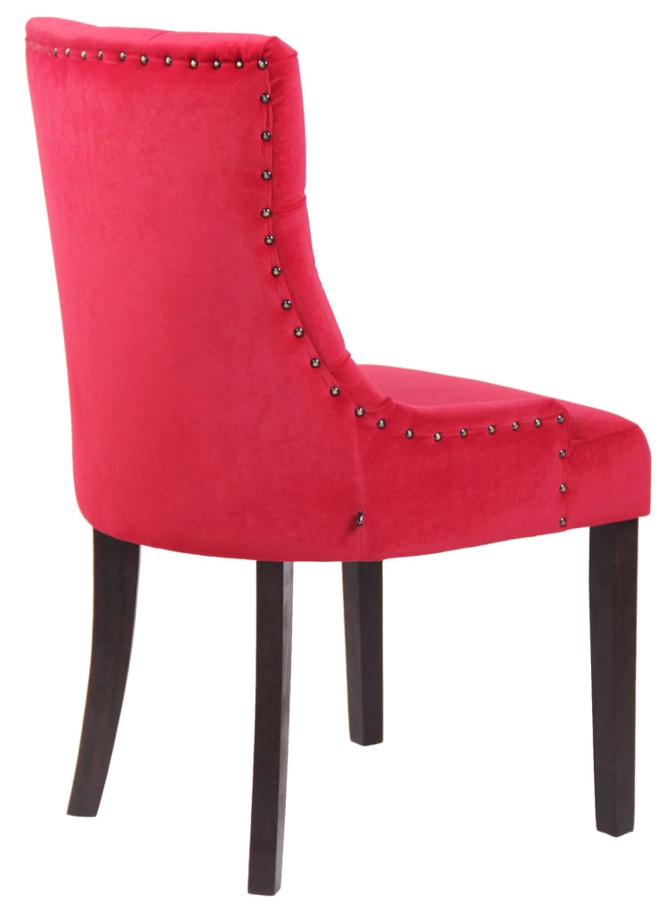 Set 4 poltrone pranzo Aberdeen in velluto rosso,antico
