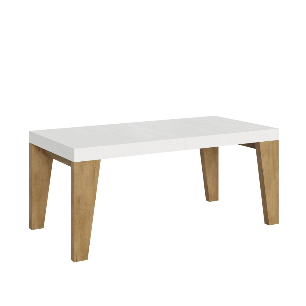 Tavolo Allungabile 180/440x90x77 cm Naxy Mix piano Bianco Frassino gambe Quercia Natura