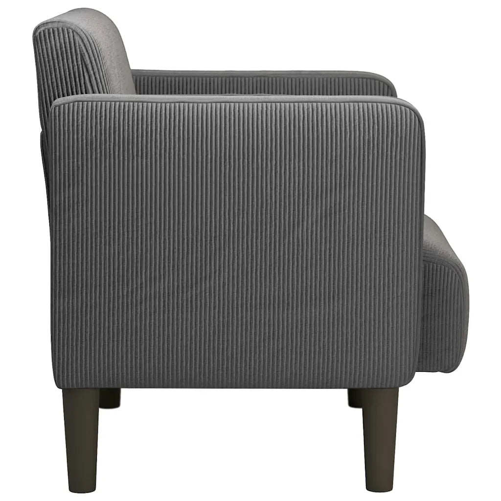Divano Sedia con Braccioli Grigio Scuro 54 cm Tessuto a Coste 4100516